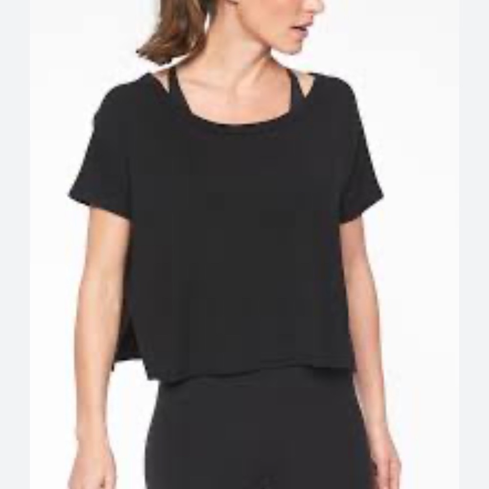 Athleta black Unwind Cropped Sweatshirt